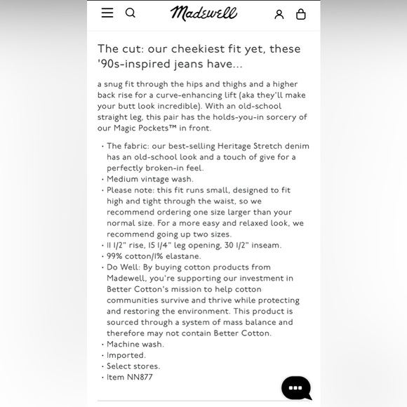 Madewell The 90s Straight Jean Sz 27 - Picture 7 of 11